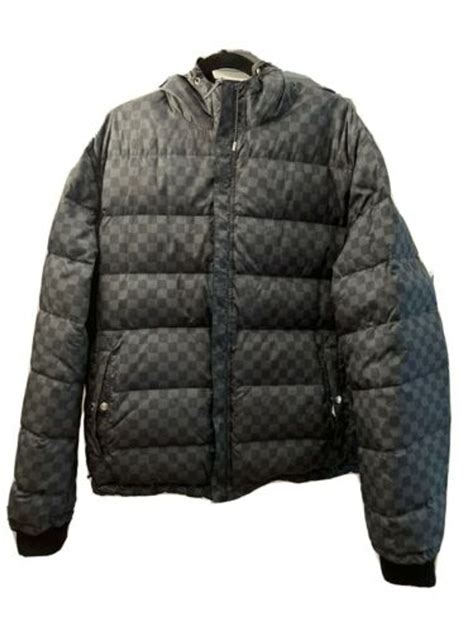 louis vuitton graphite damier reversible down jacket